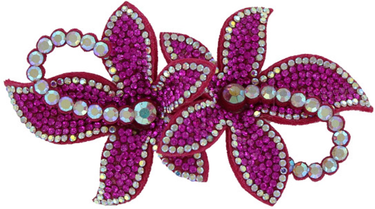 Broche - Sequin Flower - Strass - Roze - Per Stuk
