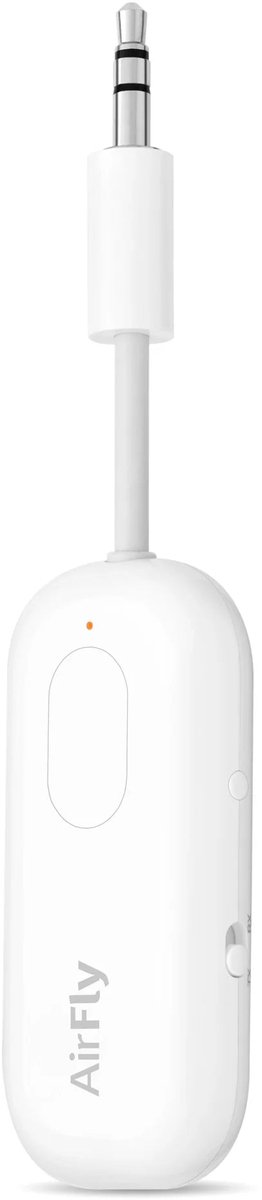 Twelve South AirFly Pro 2 Deluxe – Verbindt Bluetooth-hoofdtelefoon met standaard hoofdtelefoonaansluiting – Maakt gedeeld luisteren mogelijk – Biedt meer dan 25 uur speeltijd - Wit
