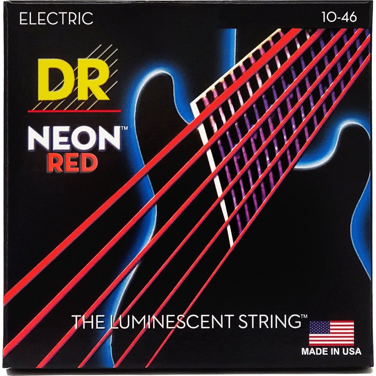 DR Strings NRE-10 Hi-Def Neon Red Medium 10-46 elektrische gitaarsnaren