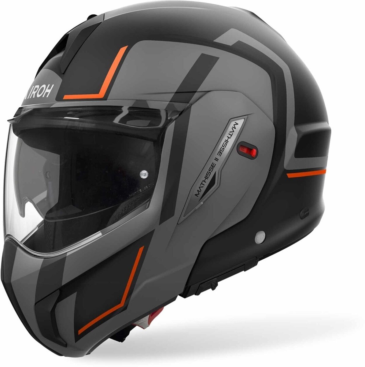 Airoh Mathisse II Genius Matzwart Grijs Oranje Systeemhelm - Helm