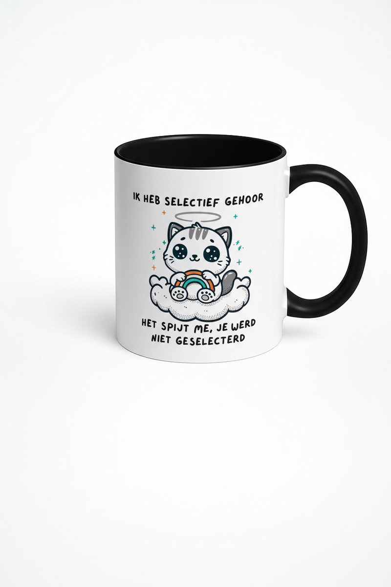 Ik Heb Selectief Gehoor Kat Mok - Cadeau voor Koffieliefhebbers