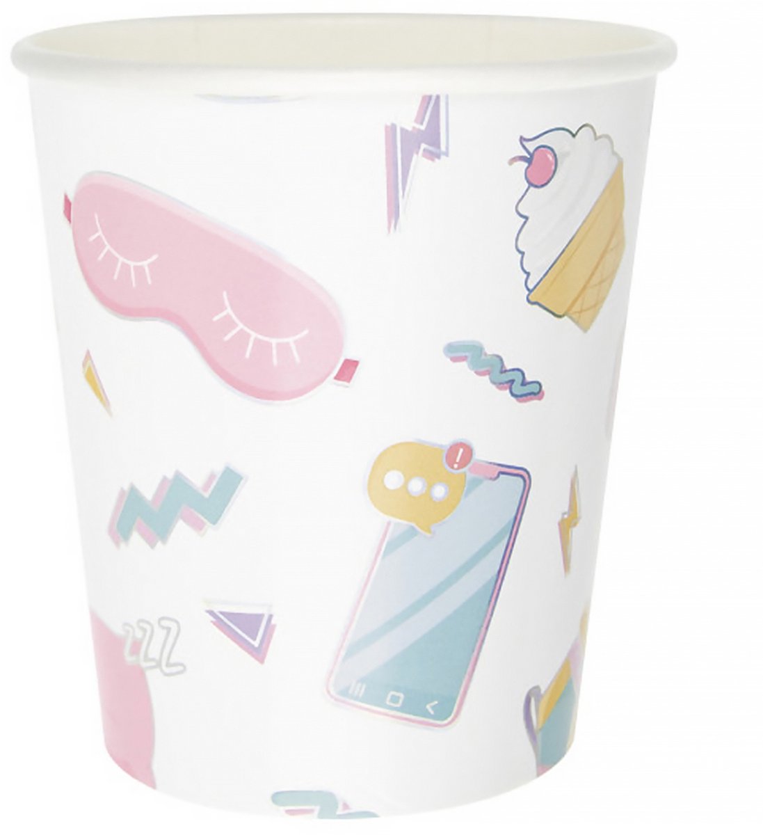 PARTYPRO - 8 Pyjama Party Bekers 200 ml met girly motieven