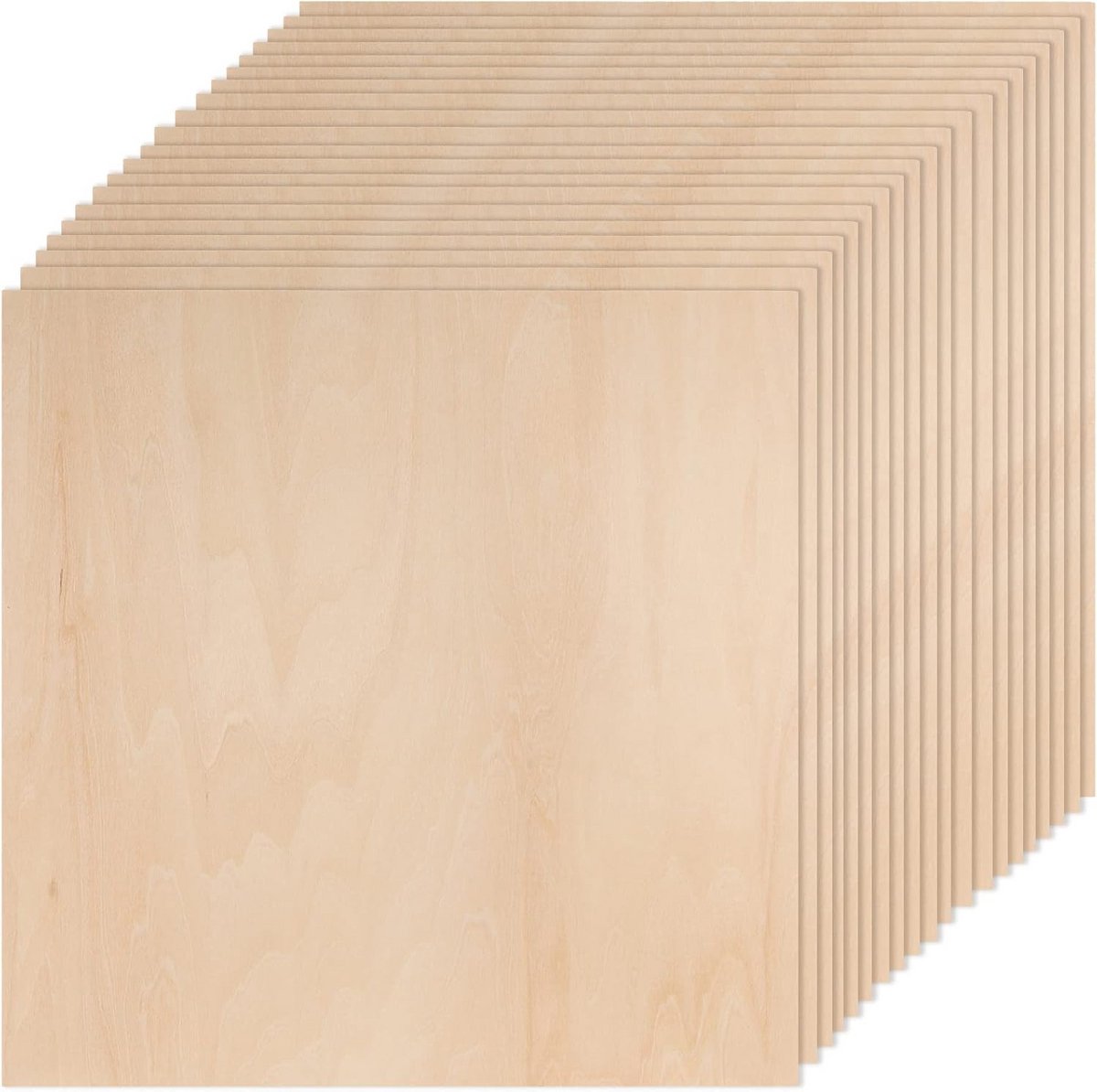 20x Vierkante Houten Platen 25x25 cm - 3mm Multiplex voor Knutselen en Hobby