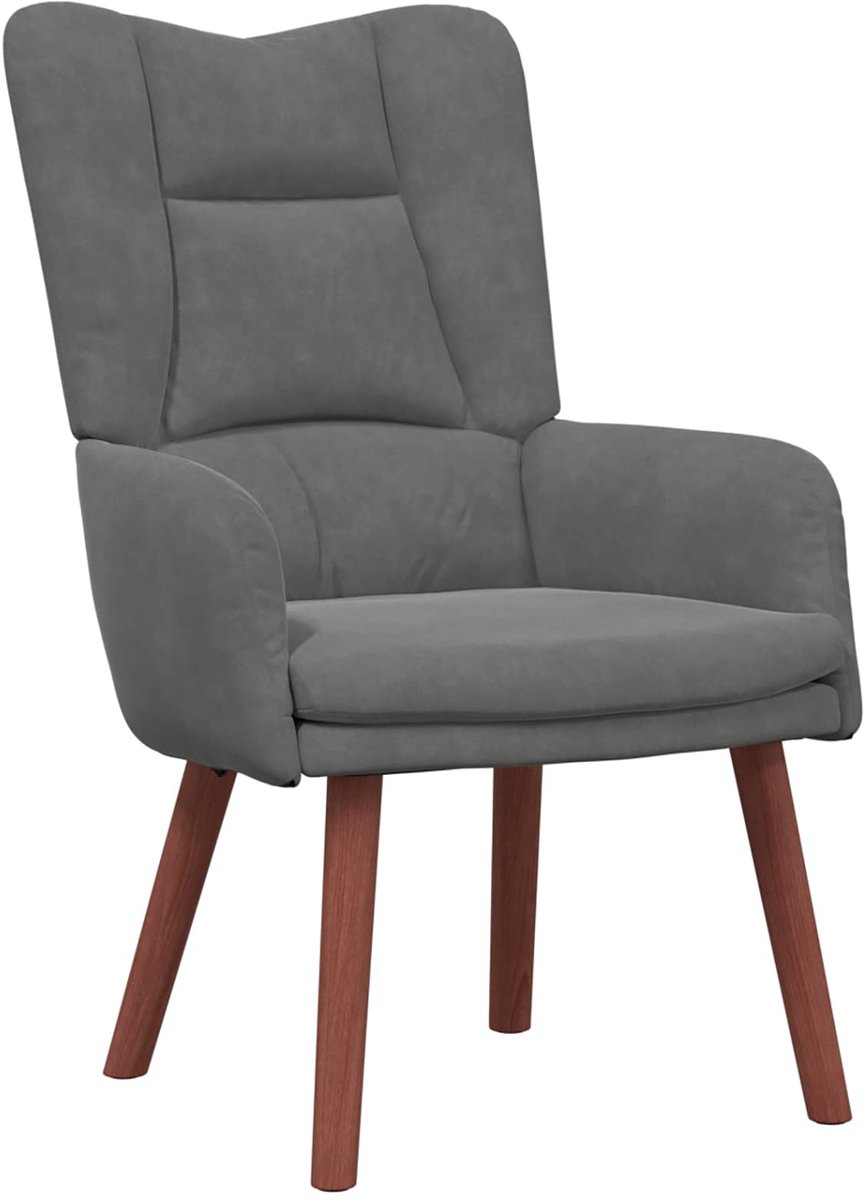 vidaXL Fauteuil - Donkergrijs - 63 - x - 67 - x - 94 - cm - Fluweel
