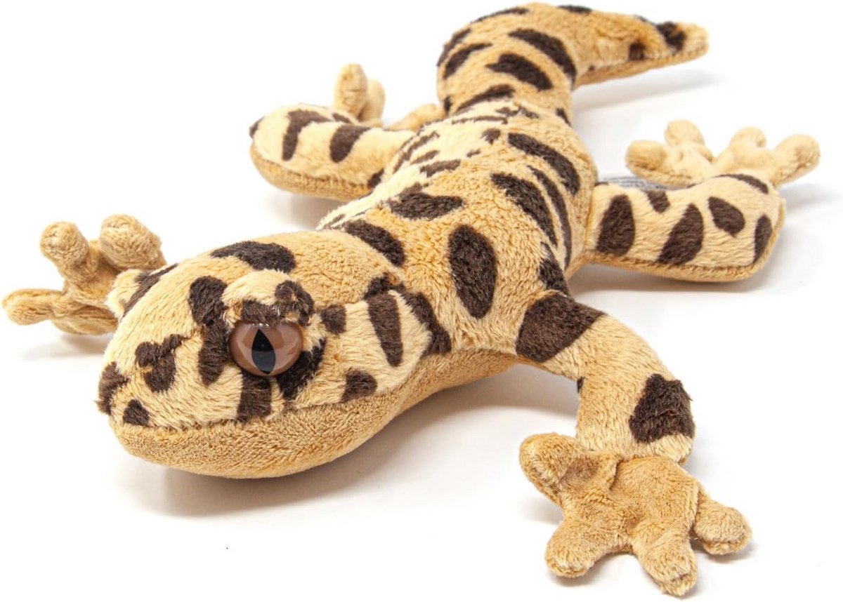 Luipaardgecko Knuffel - Pluche Dier - Kinderkamer Decoratie - Wasbaar tot 30 graden - 27 cm - Lichtbruin