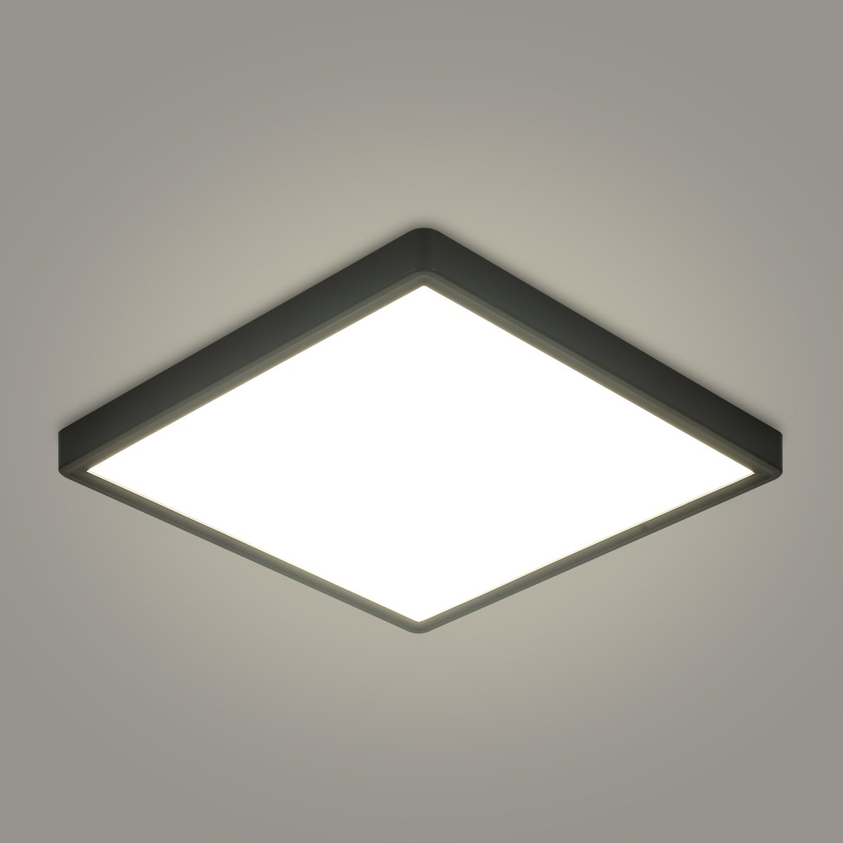 Haobosic Triproof LED Plafondlamp - Vierkant Zwart 30cm - 36W Neutraalwit (4500K)