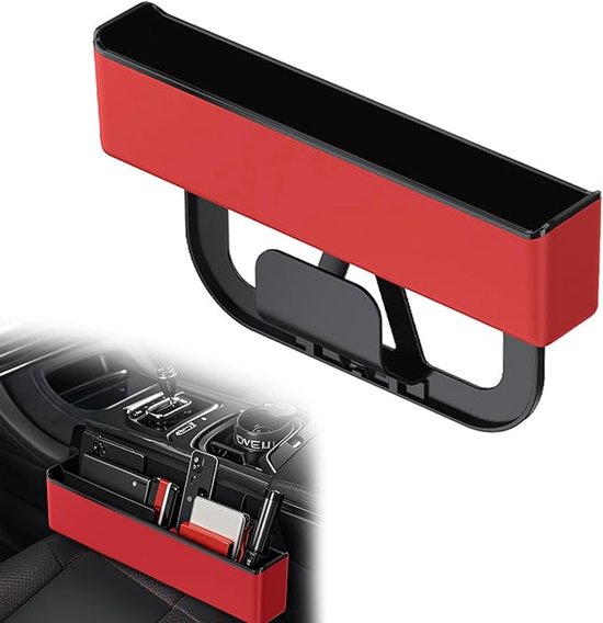 Kind autostoel organizer, rood – opbergruimte voor telefoon, brillen, sleutels, geschikt voor de passagiersstoel