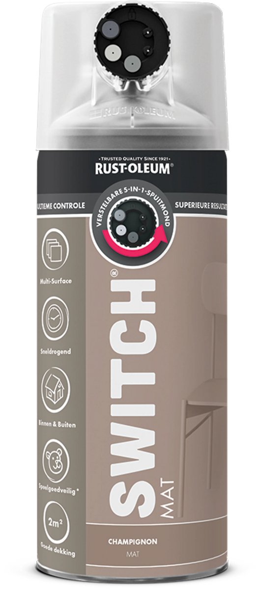 Rust-Oleum Switch Spuitbus Verf Mat 400ml - Champignon