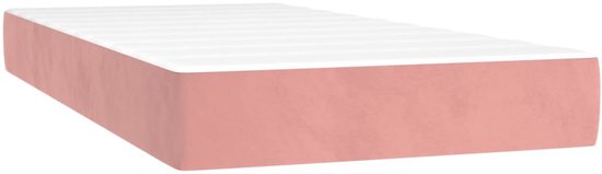 vidaXL - Sommier tapissier - avec - matelas - velours - rose - 90x190 - cm