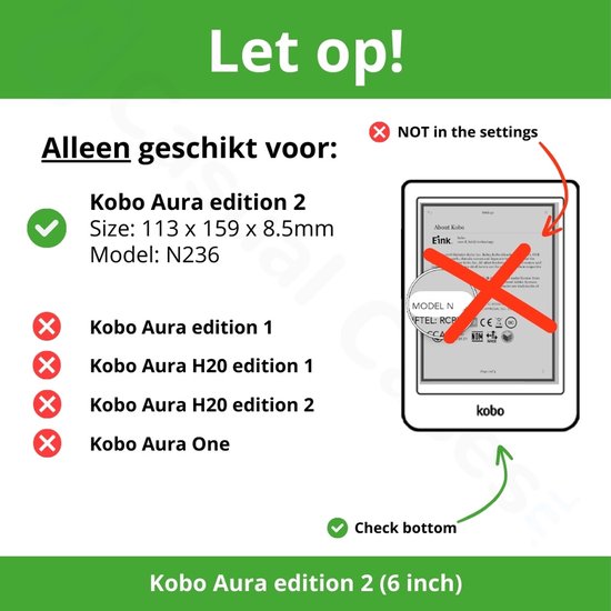 Lunso Geschikt voor Kobo Aura Edition 2 hoesje (6 inch) - Vegan Saffiano Leren Sleep Cover - Candy Floss van Lunso — afbeelding 4