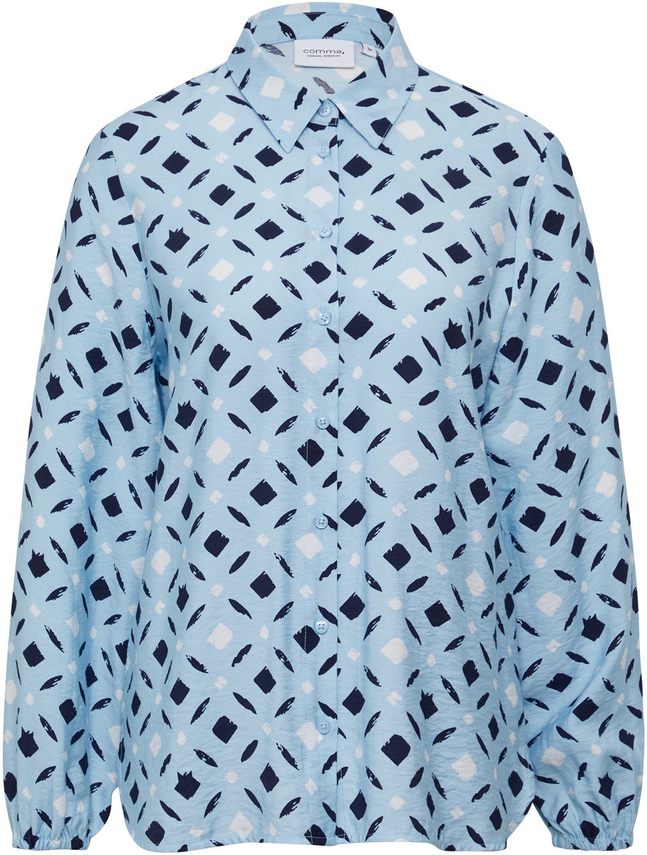 comma - female - Getailleerde overhemdblouse met all-over print