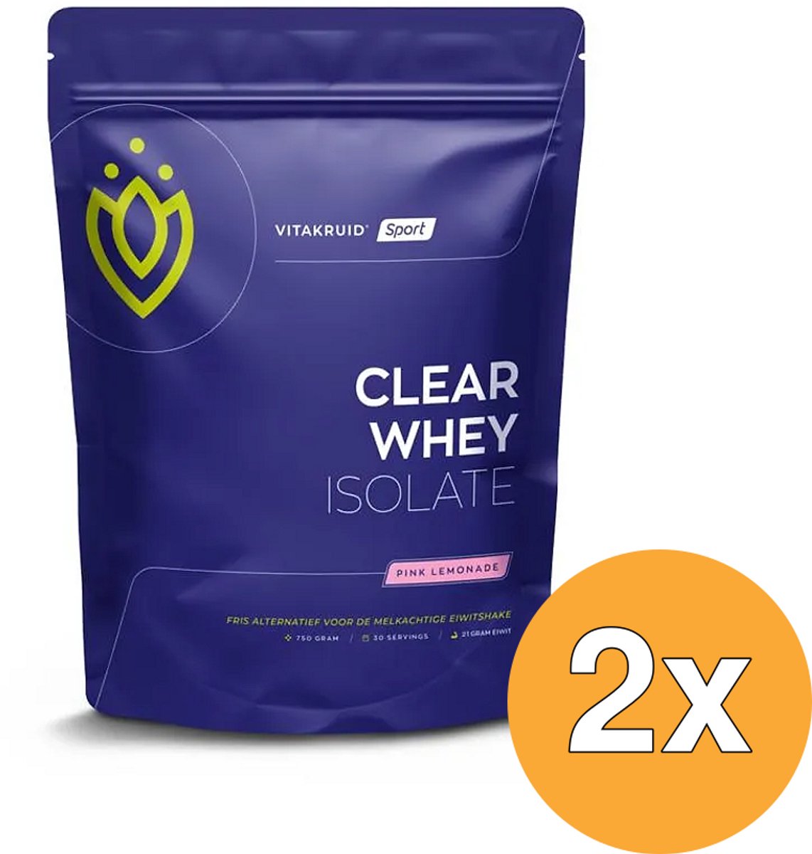 2x Vitakruid Clear Whey Isolate - Pink Lemonade (750 gr)