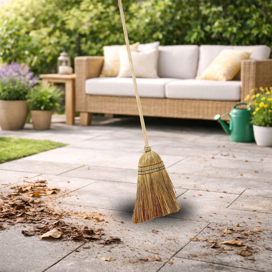 Strobezem / bezem voor buitengebruik - L75 cm - mini tuingereedschap / bezems van Esschert Design — afbeelding 2