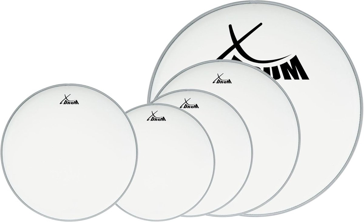 Drumvel Set - Percussie Vellen - Muziek Maken - Opgeruwd Mylar - 12 13 16 22 14 - Wit