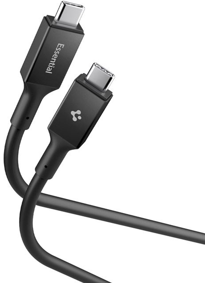 Spigen Essential Usb-C Naar Usb-C 100W Kabel, Zwart Eb10010Cc