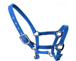 Halsband voor Paarden | Dubbellaags Verdikte Singels | Halster met Fleece Trim | Blauw/Rood/Zwart | Verschillende Kleuren en Maten