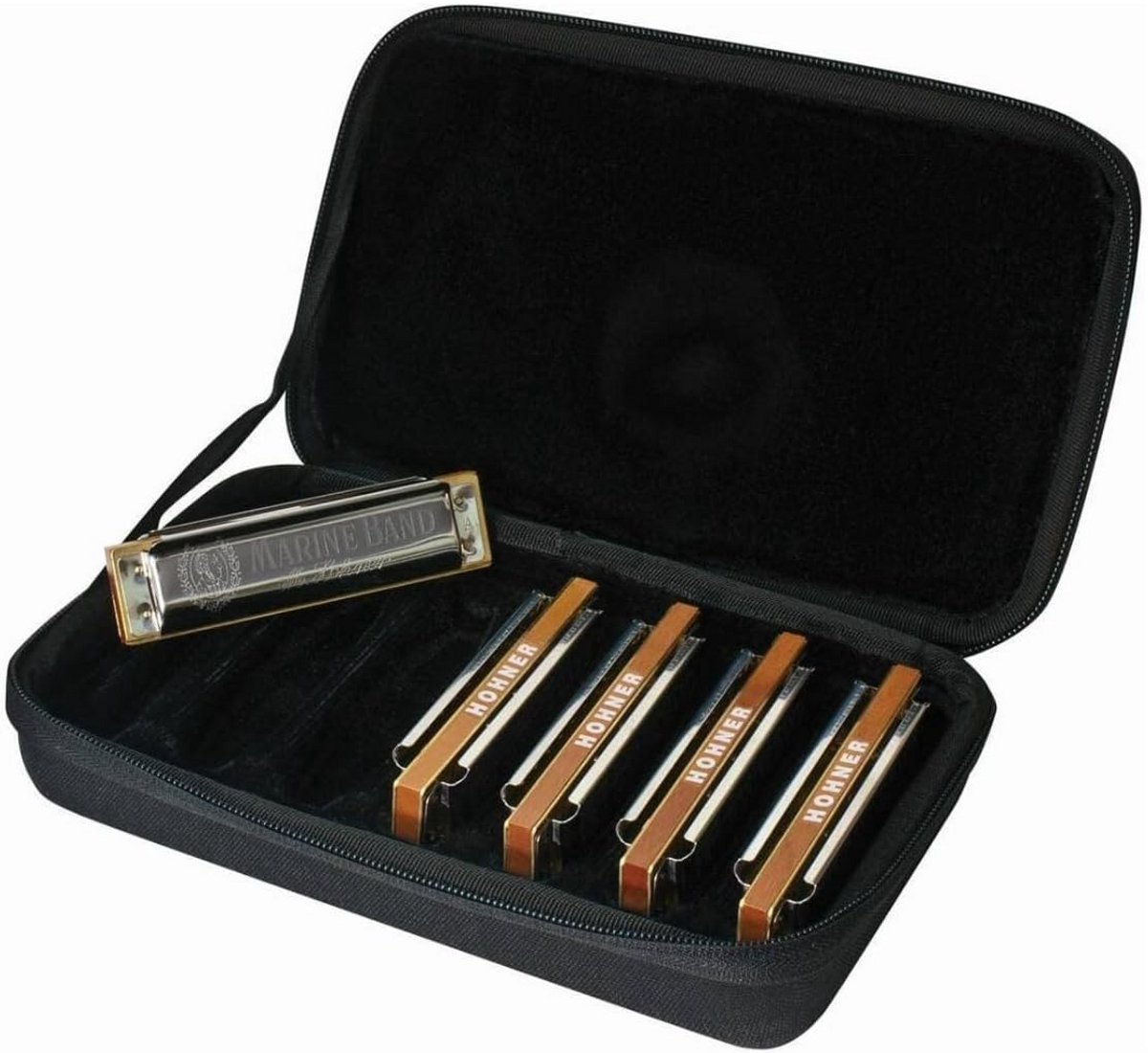 5-delige Set Mondharmonica's in Tonen G, A, C, D & E - Blues Stijl Harmonica Set