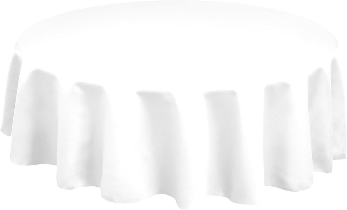 Rond Tafelkleed Polyester Wit 228 cm - Strijkvrij en Duurzaam