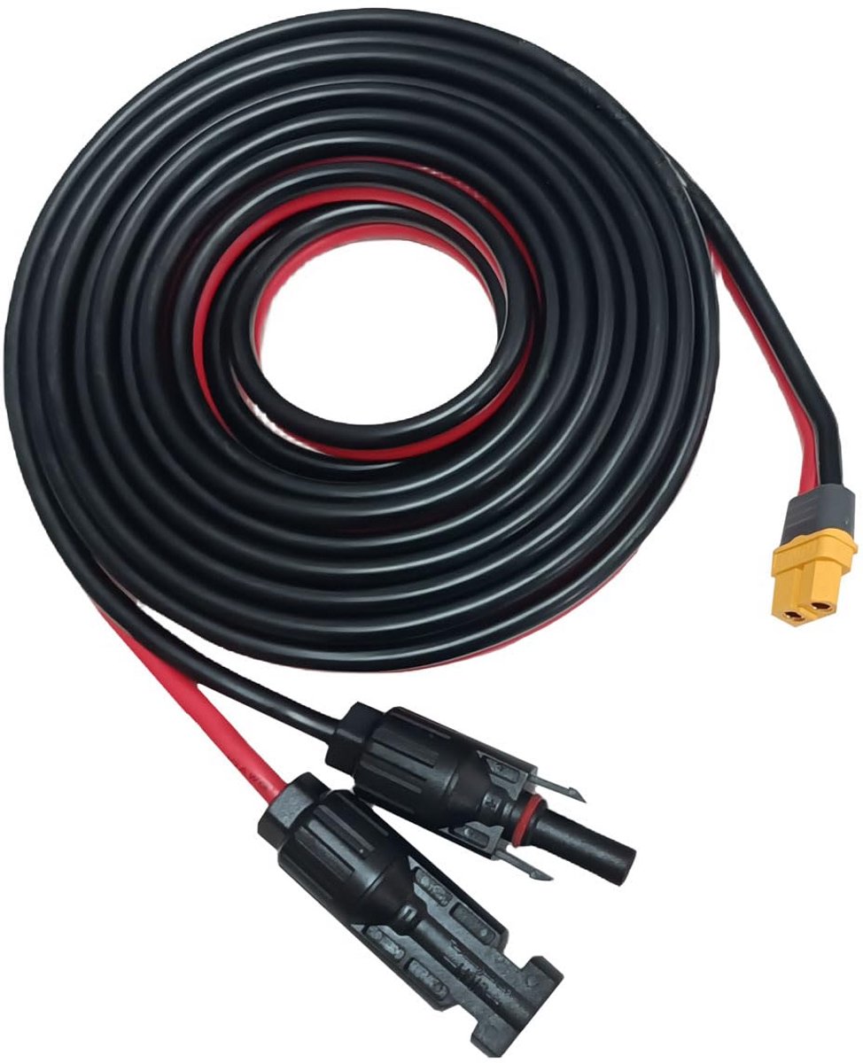Zonne-energie Adapterkabel Solar naar XT60 - 5 meter 12AWG Kabel voor Draagbare Powerstations