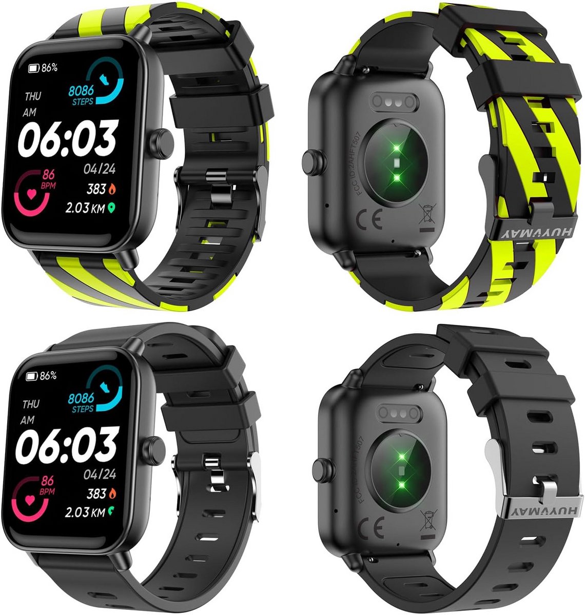Smartwatch met Ingebouwde Spraakassistent en Hartslagmeter voor Heren en Dames