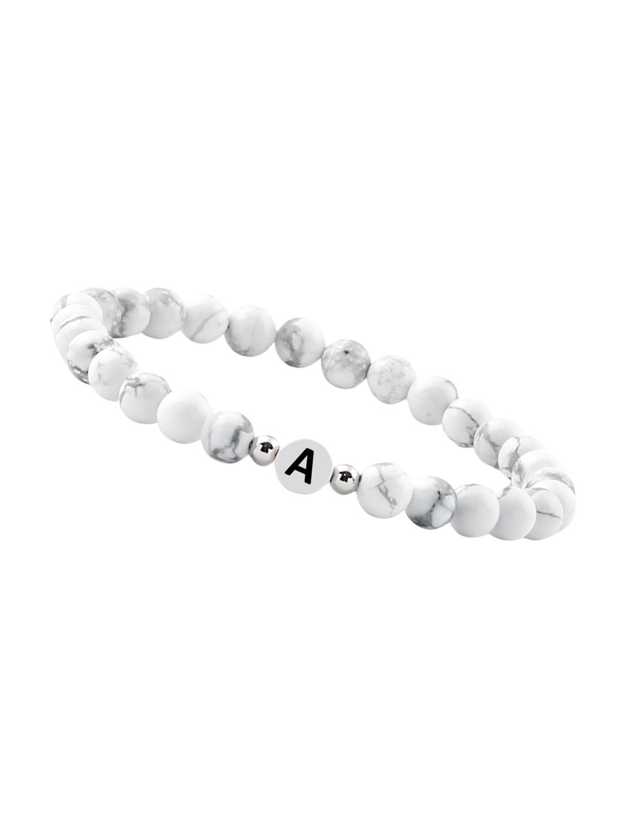 good.designs Parelarmband van howlietstenen met de letter A