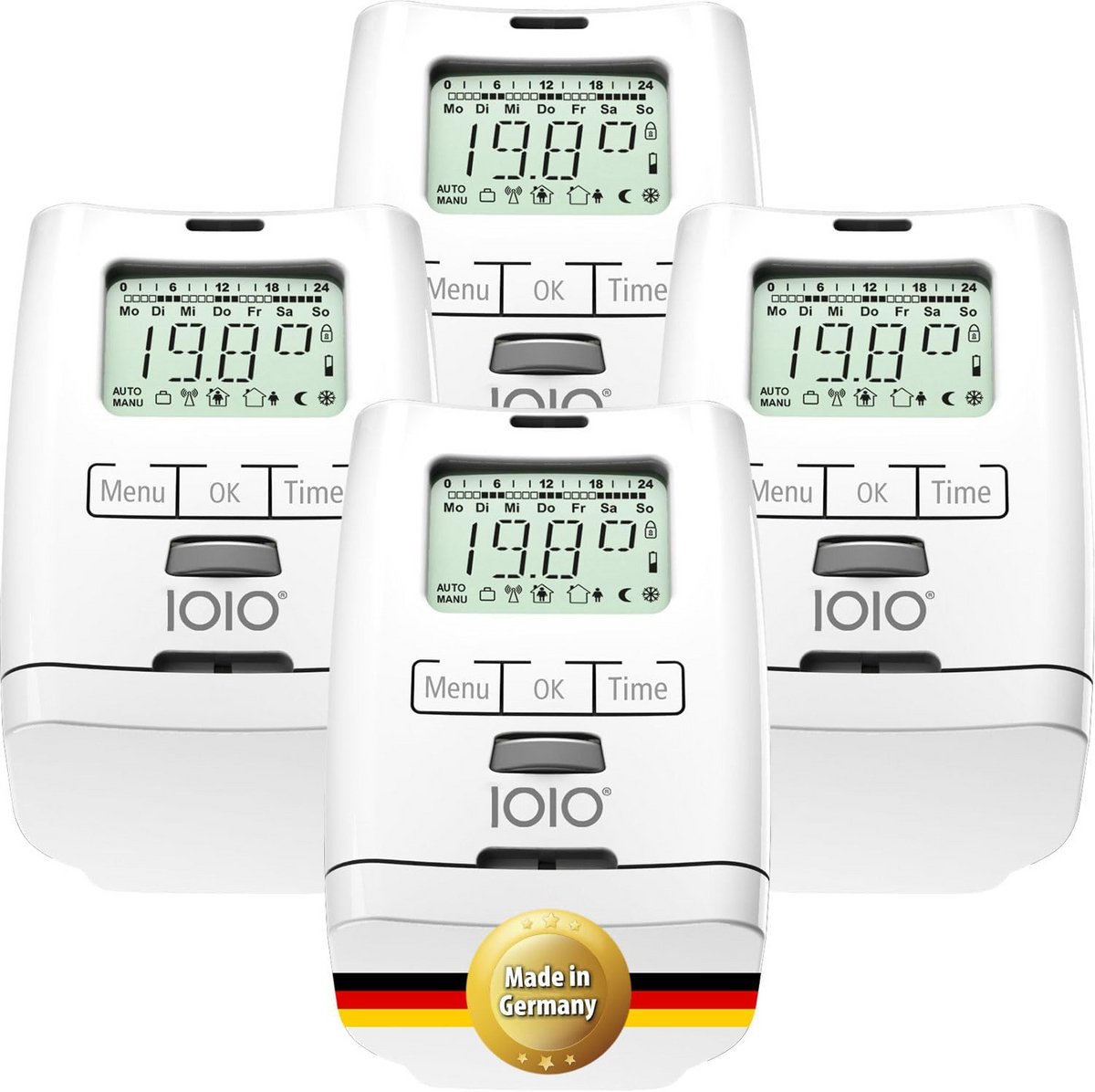 4x Slimme Digitale Radiatorknop voor Energiebesparing - Eenvoudige Montage