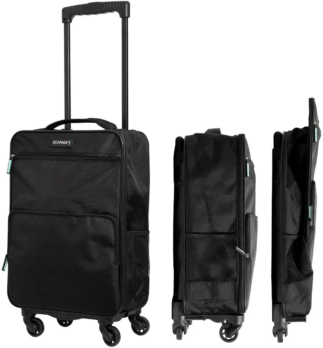 AirSlim Handbagage Koffer 55x35x20 cm – Inklapbare Cabin Trolley – Geschikt voor Ryanair, Transavia, TUI, Wizzair & Easyjet – 4 Spinnerwielen – 39L - Zwart