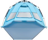 VEVOR Pop-Up Strandtent/Zonnescherm voor 4 personen, UPF 50+ bescherming, Draagbare strandtent met draagtas en grondankers, Lichtgewicht strandparasol voor kamperen, vissen, picknicken, zonnetent