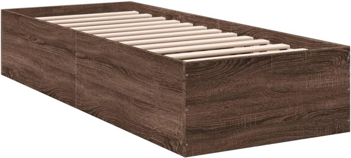 Eenpersoons Bedframe Hout 100x200 cm - Stevig en Modern | Inclusief Lattenbodem