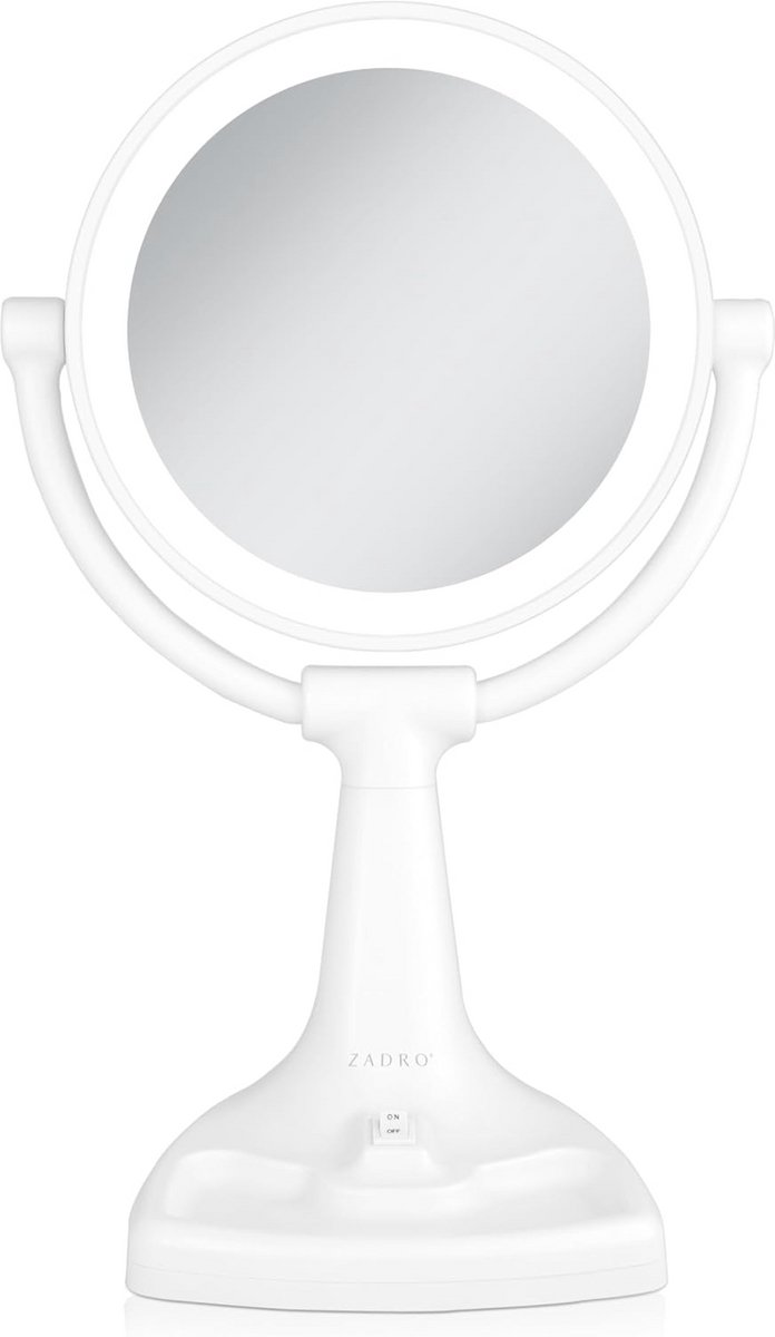 Verlichte Make-up Spiegel 11 Inch met 10x en 1x Vergroting en Opbergblad