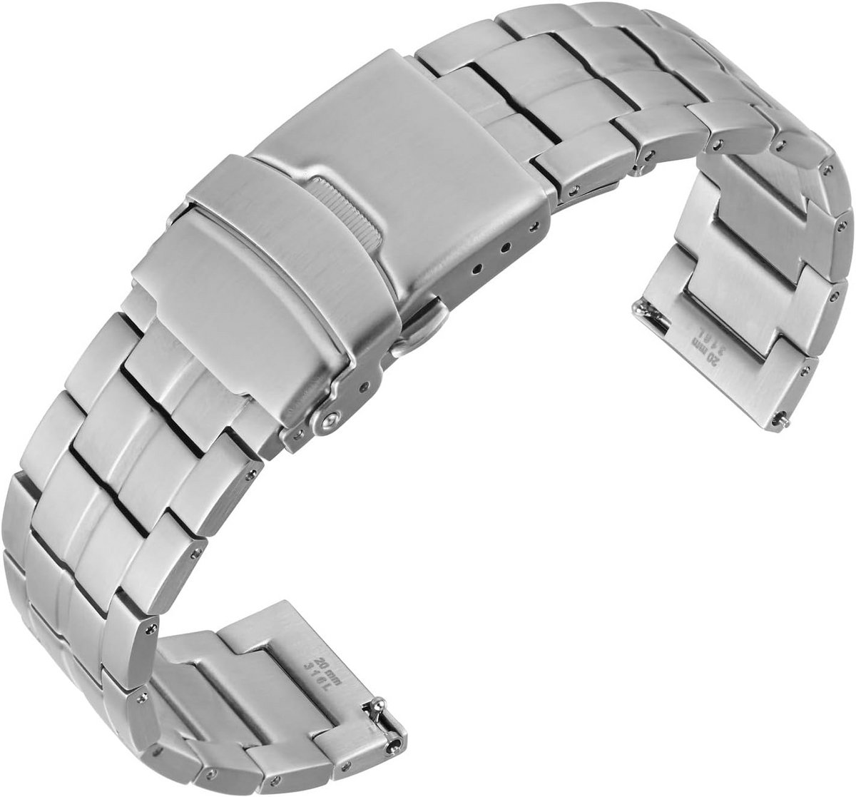 Metalen Horlogeband Roestvrij Staal met Snelsluiting voor Dames en Heren