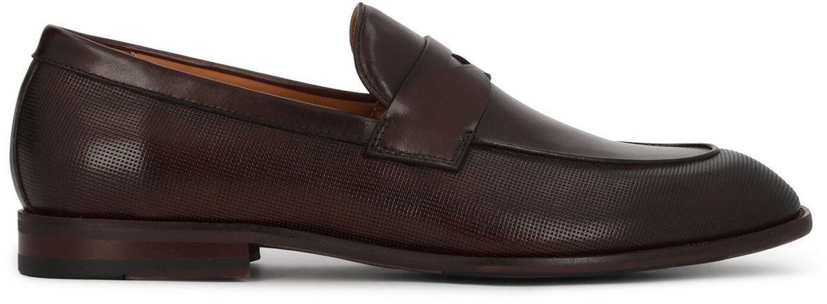 Brown loafers with embellished upper