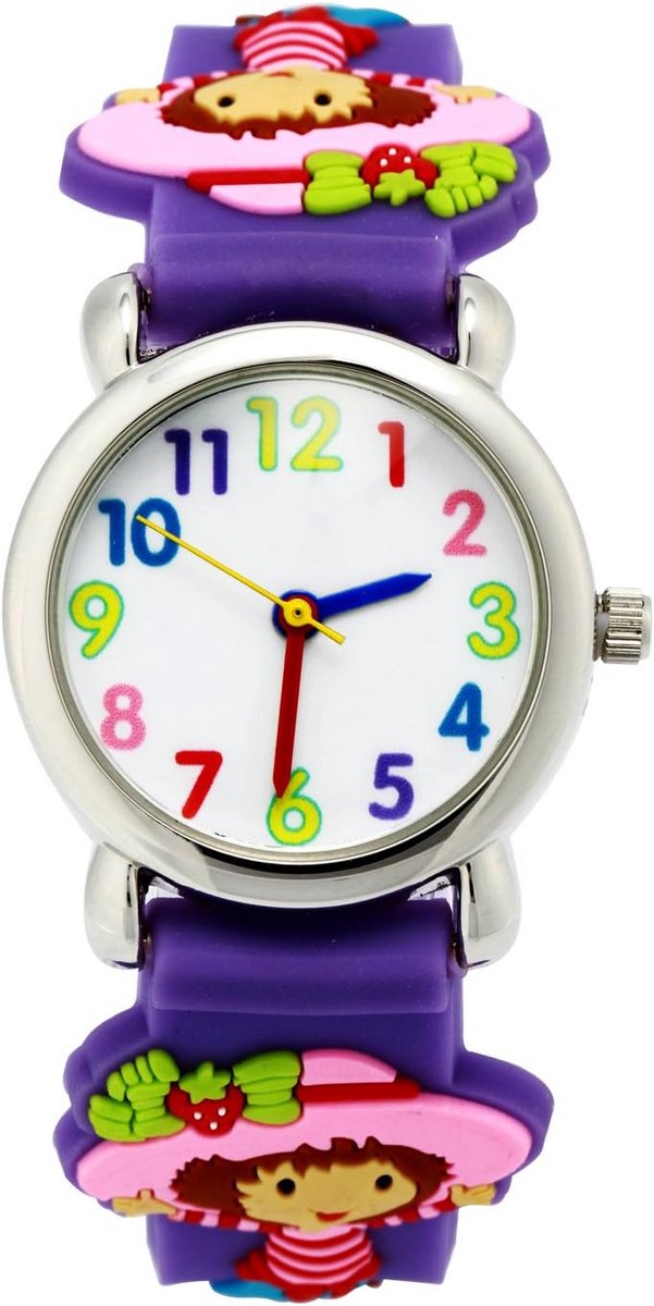 Kinder Horloge Waterdicht Quartz met Siliconen Band en 3D Cartoon Wijzerplaat