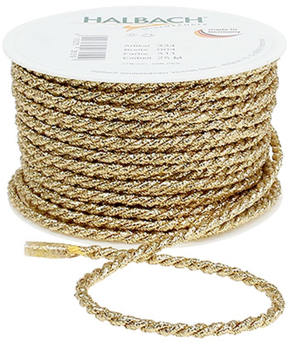 Koordlint goud 4mm 25m