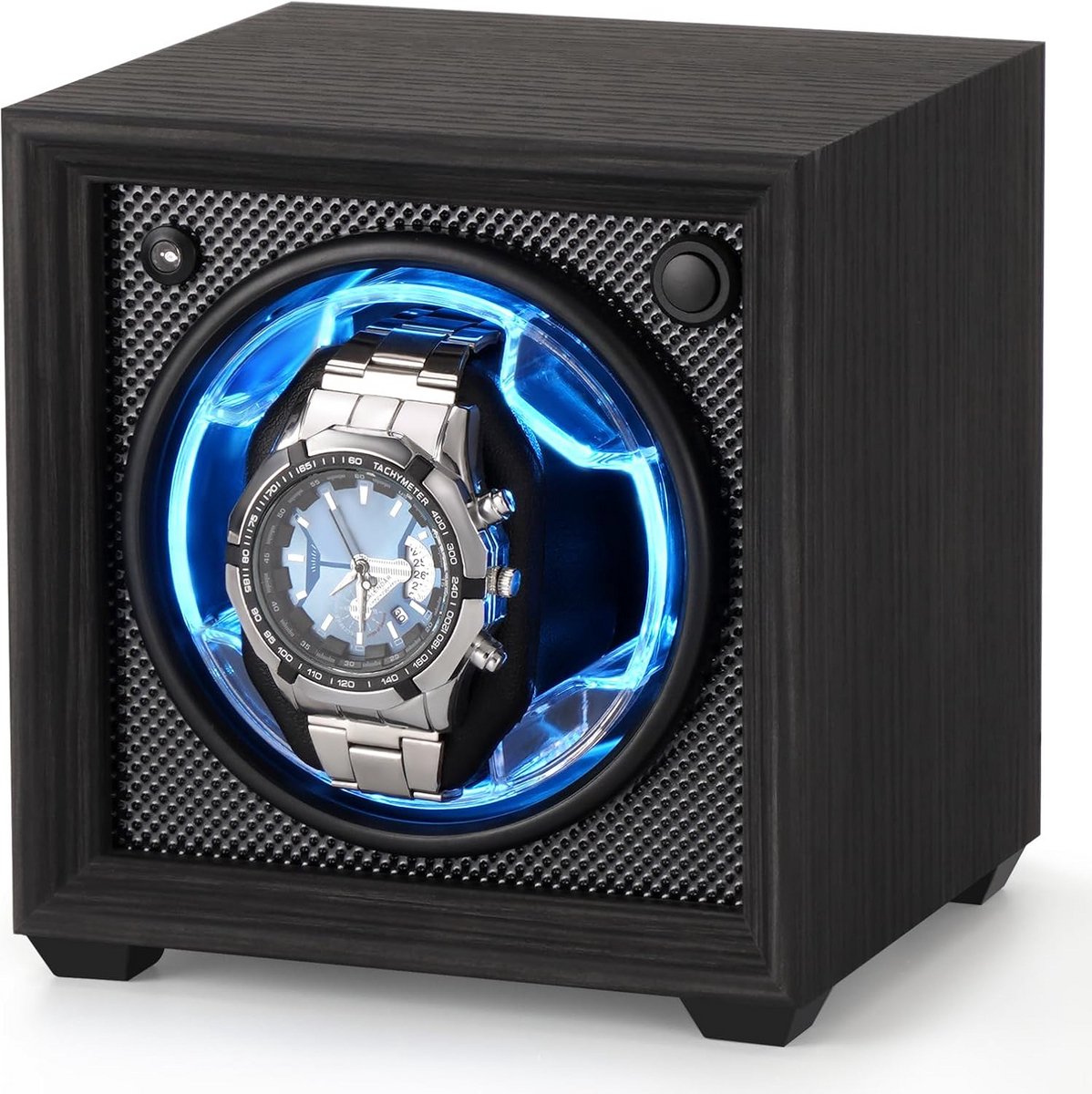 Single Automatische Horloge Opwinder met Stille Motor en Blauwe LED Verlichting