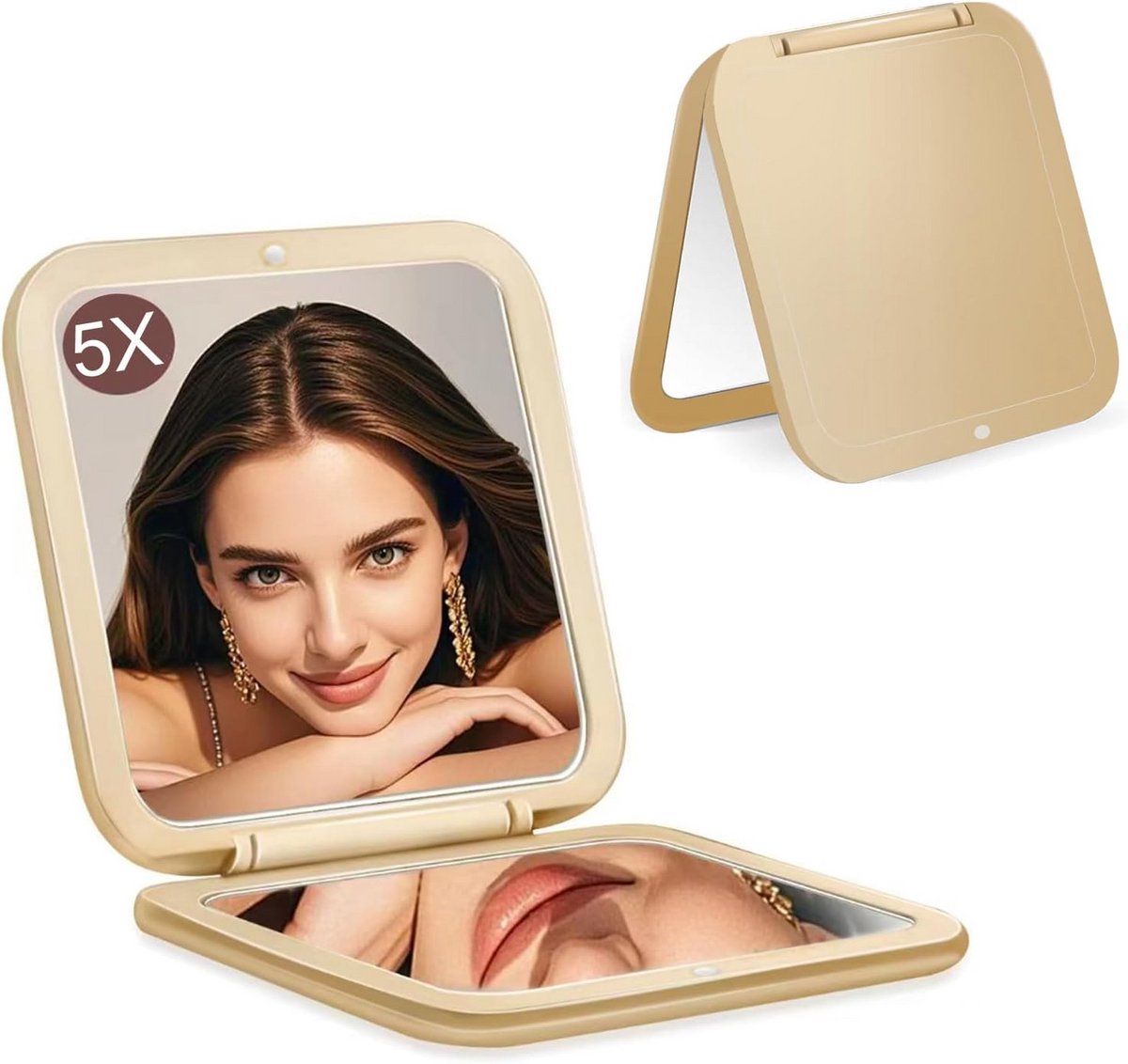 Compacte Vergroting Make-up Spiegel - Handzaam Reismodel 1X/3X