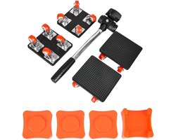 Robuuste meubelverhuiswagen, 360° draaibaar, 4 wielen, ABS stalen frame, meubelverhuiswagen, meubelhef- en verhuishulpmiddel, geschikt voor banken, kasten, koelkasten, wasmachines (standaardconfiguratie).