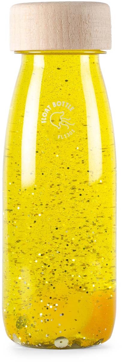 Petit Boum - Babyspeelgoed sensorische fles met geluid - Geel