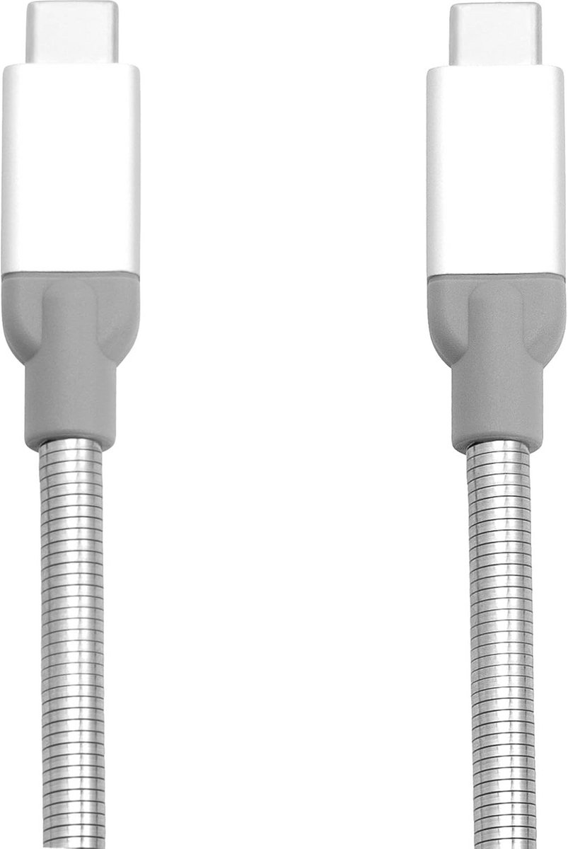 Korte USB-C naar USB-C Kabel Roestvrij Staal 30 cm Data Synchronisatie en Opladen