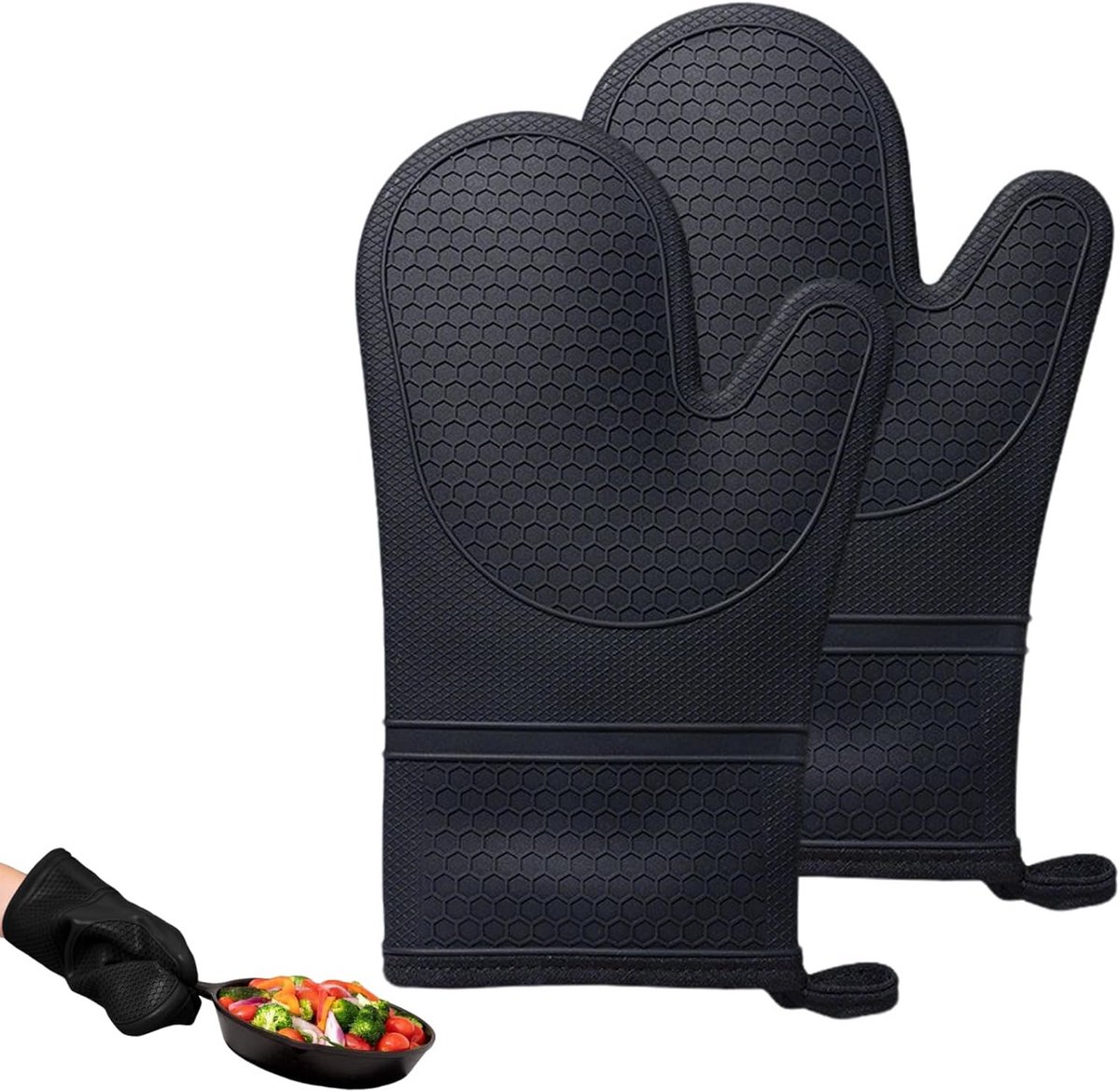 Hittebestendige Ovenwanten (2-Pack) - Antislip Siliconen BBQ & Bakhandschoenen tot 260°C