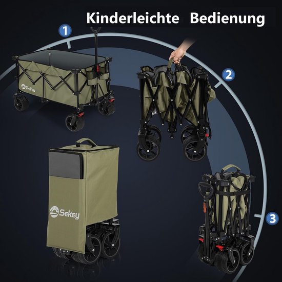Bolderkar Opvouwbaar Luchtbanden - Strandwagen - Bolderwagen - Kinderwagen van Bolderkar Opvouwbaar — afbeelding 3