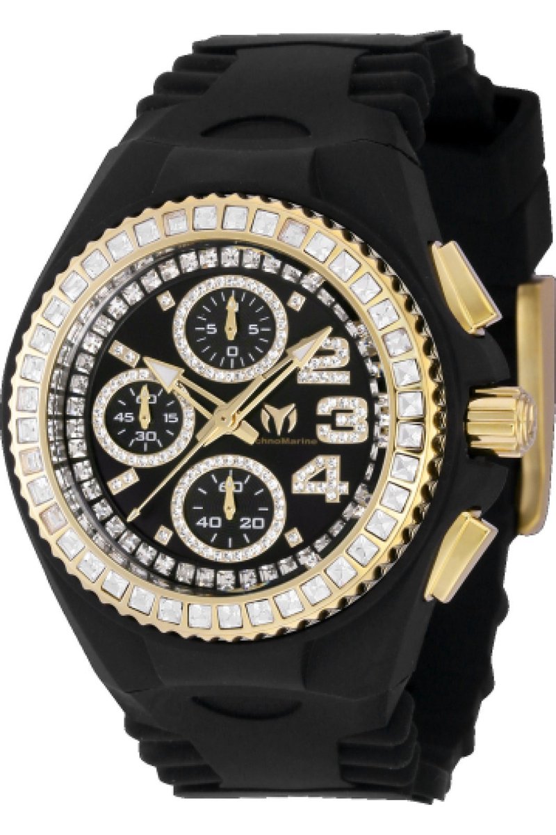 TechnoMarine Cruise TM-121197 Dames Horloge - Waterdicht - Analoog - Quartz Uurwerk - Roestvrij Staal met zwarte Wijzerplaat - 40mm