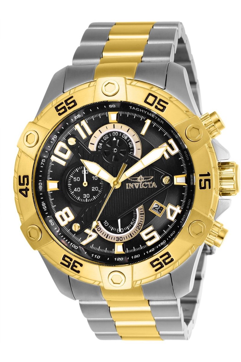 Invicta S1 Rally 26100 Heren Horloge - Waterdicht - Analoog - Quartz Uurwerk - Roestvrij Staal met zwarte Wijzerplaat - 48mm