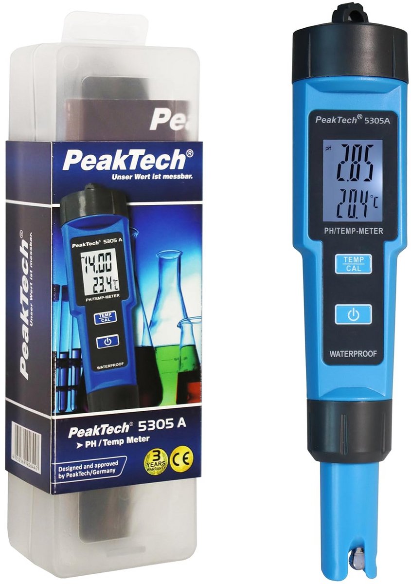 Digitale pH-meter Stiftvorm met Temperatuurmeting