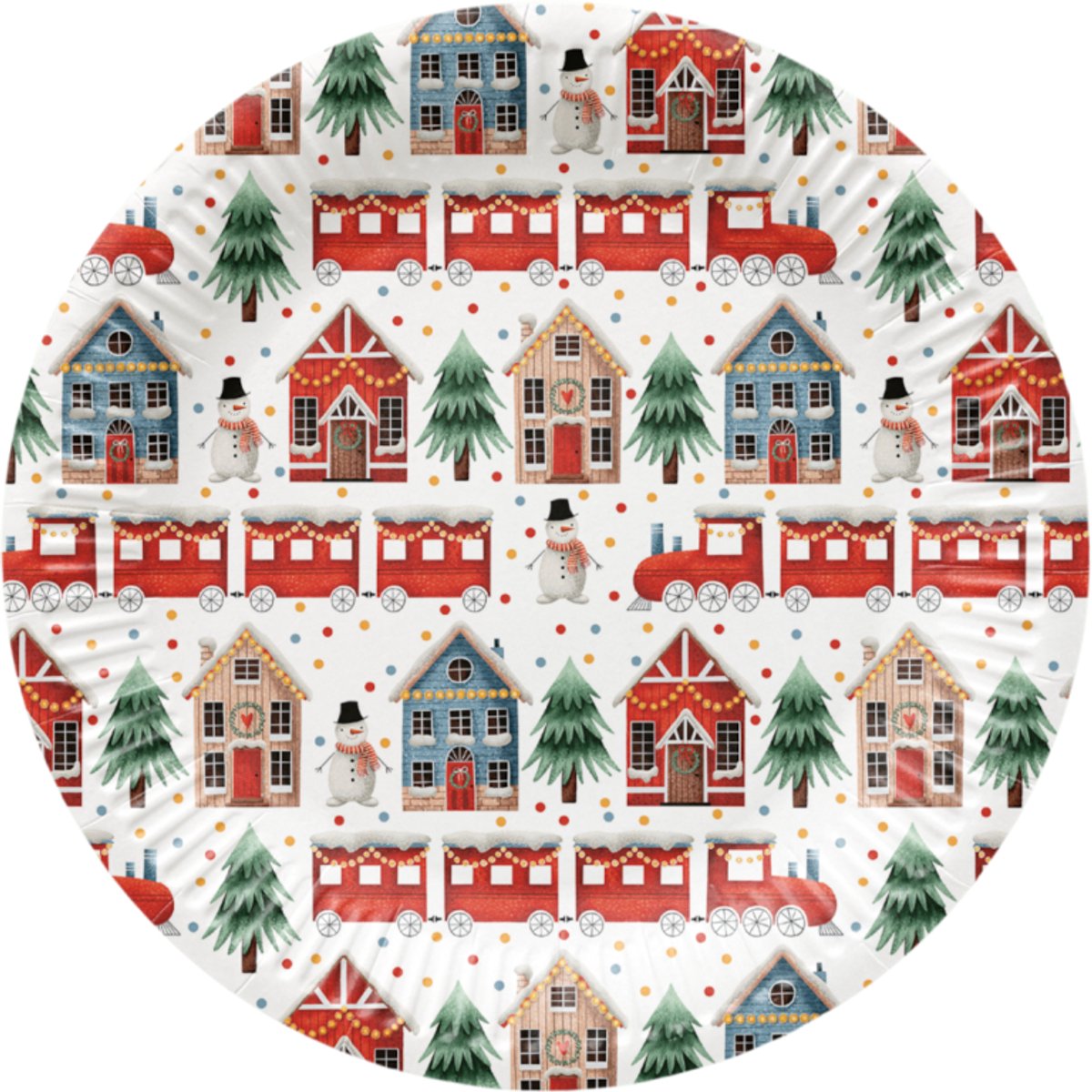 PAW - Papieren bordjes - 23 cm - Cozy Christmas Town