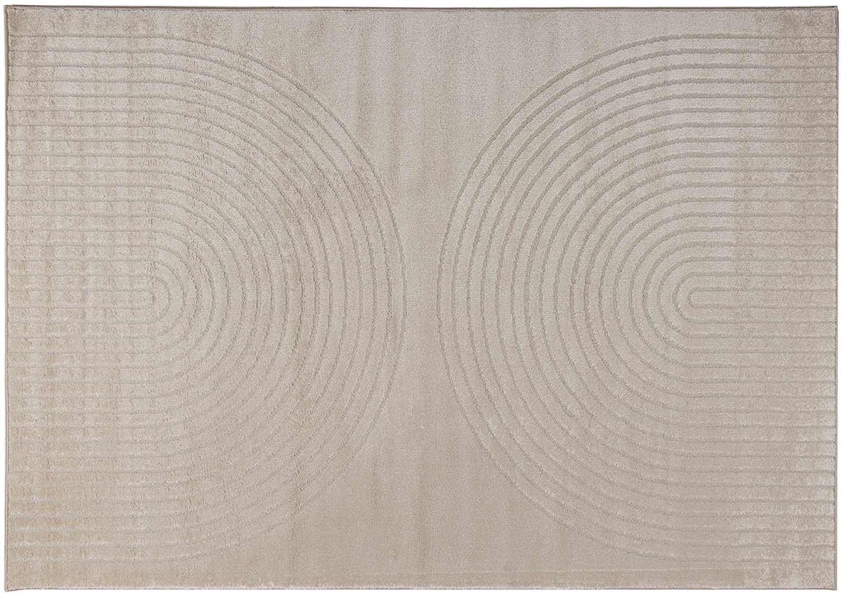 vidaXL Binnen - kleed - GALATI - Beige - 120 - x - 170 - cm - Polyester - Medium - Pile