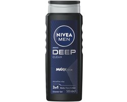 NIVEA MEN Deep Clean Douchegel Mannen - 3-in-1 Shower Gel - Shampoo - 500 ml