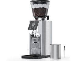 Elektrische Koffiemolen - Espresso Molen - Verse Koffie - 45 Maalgraden - 16x13x36cm - Zilver