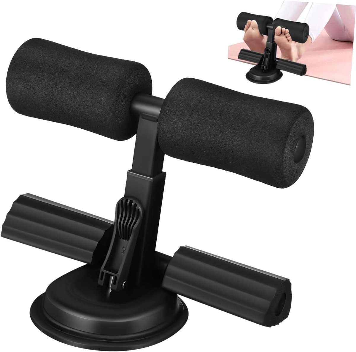 Zitstang Fitness - Buikspier Trainer - Core Training - Geen Installatie Nodig - 27x18x14.5 cm - Zwart