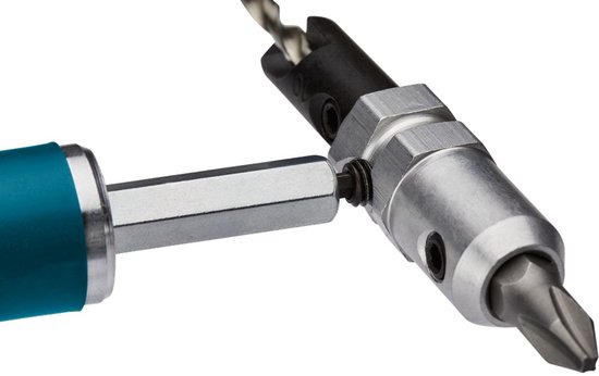 Makita quad driver bit, met boor en schroefbit.